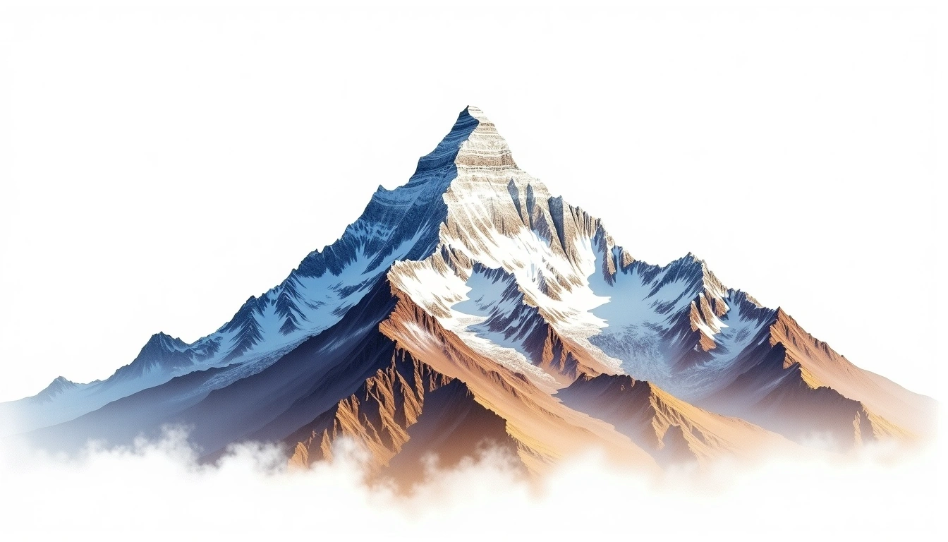 Hiunchuli — 6,441m — Nepal — watercolor illustration