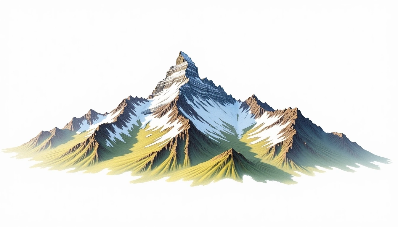 Hochalmspitze — 3,360m — Austria — watercolor illustration