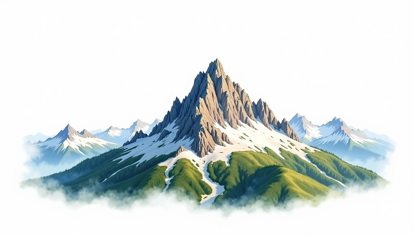 Hochkoenig — 2,941m — Austria — watercolor illustration