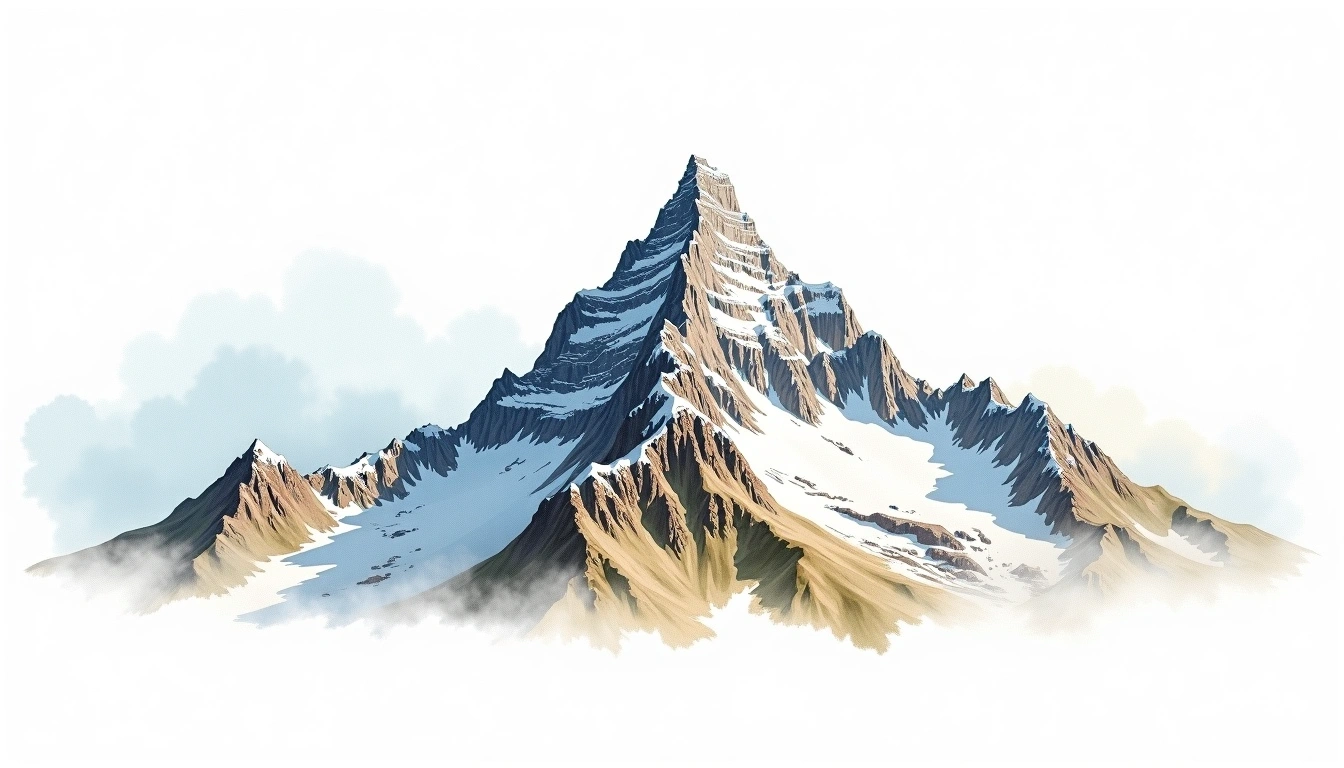 Hohberghorn — 4,219m — Switzerland — watercolor illustration