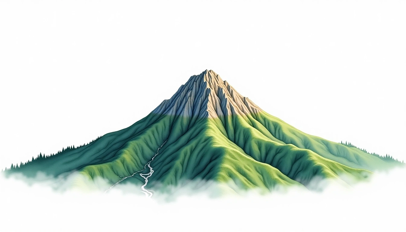 Hotaka-san — 2,158m — Japan — watercolor illustration