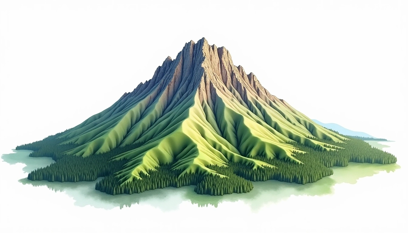 Hoverla — 2,061m — Ukraine — watercolor illustration