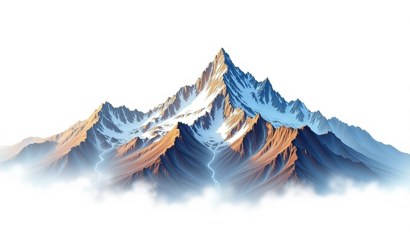 Huascaran — 6,768m — Peru — watercolor illustration