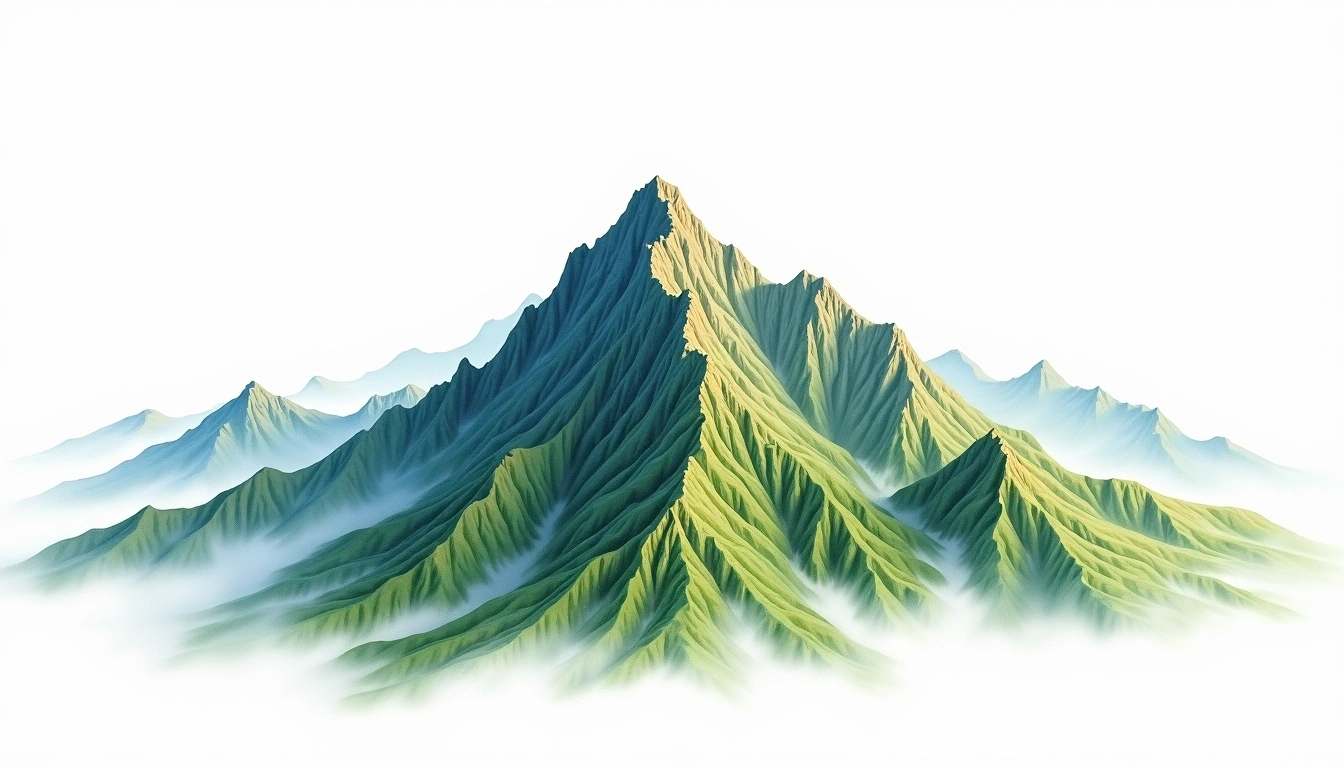 Huiyangsan — 999m — South Korea — watercolor illustration