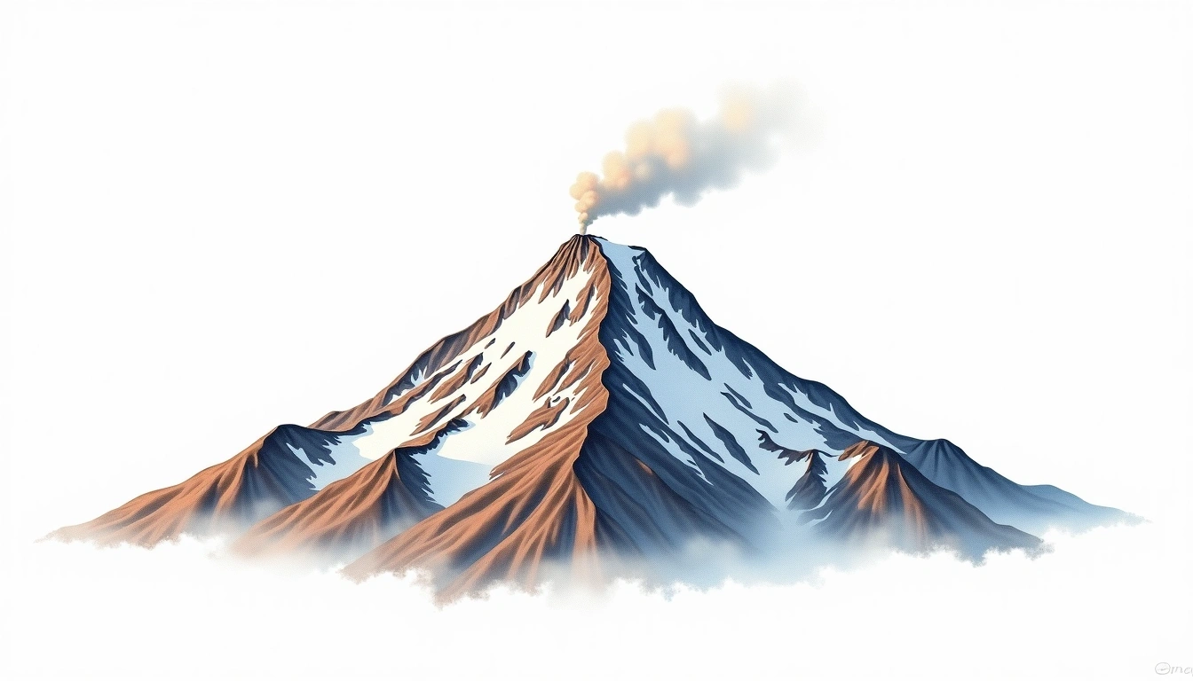 Humphreys Peak — 3,852m — United States — watercolor illustration