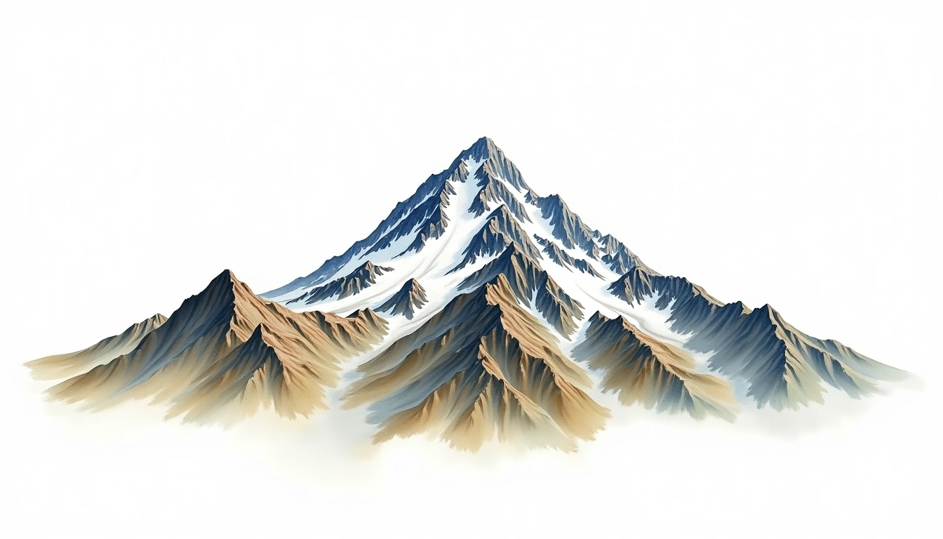 Huron Peak — 4,272m — United States — watercolor illustration