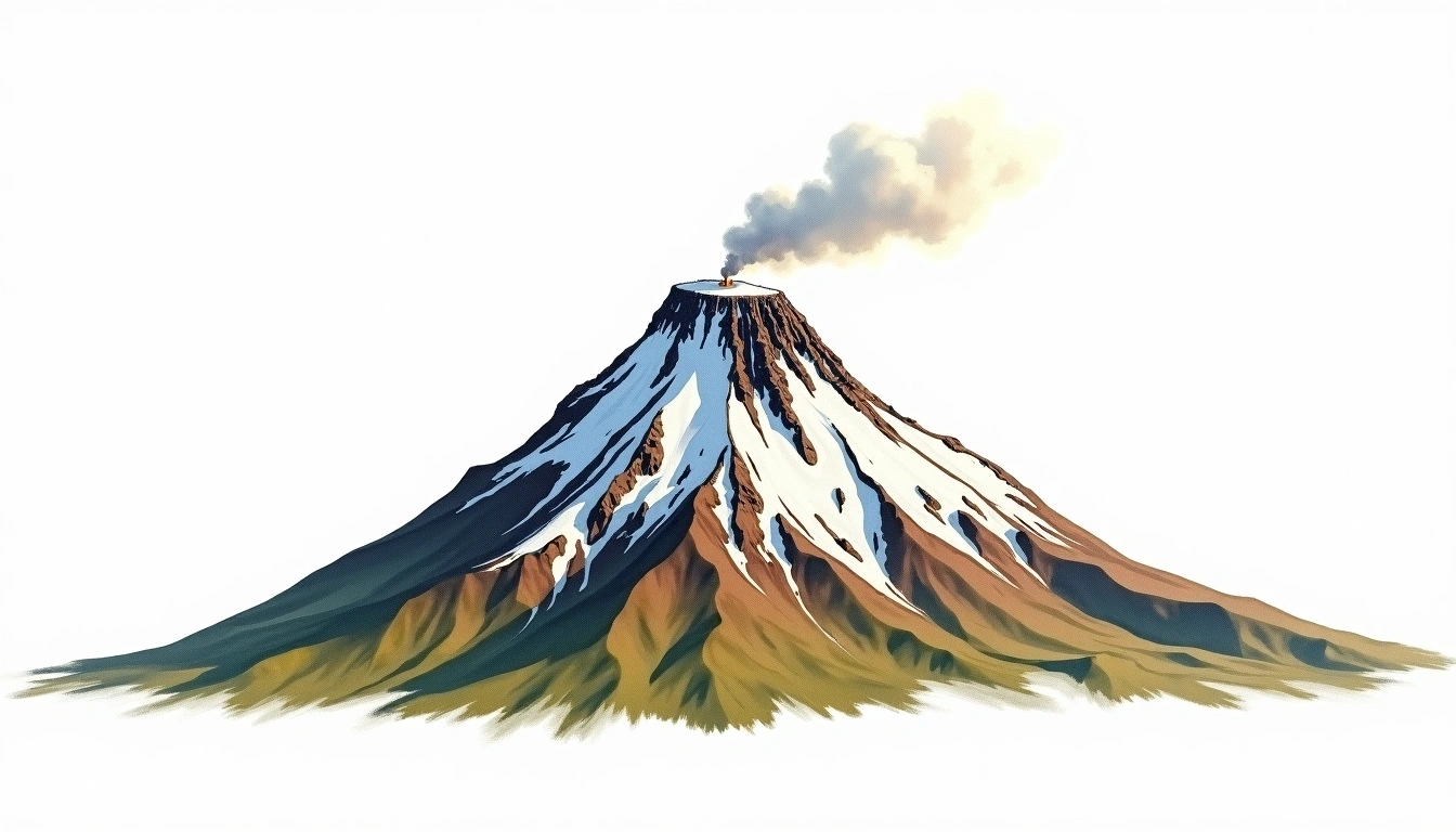 Hvannadalshnukur — 2,110m — Iceland — watercolor illustration