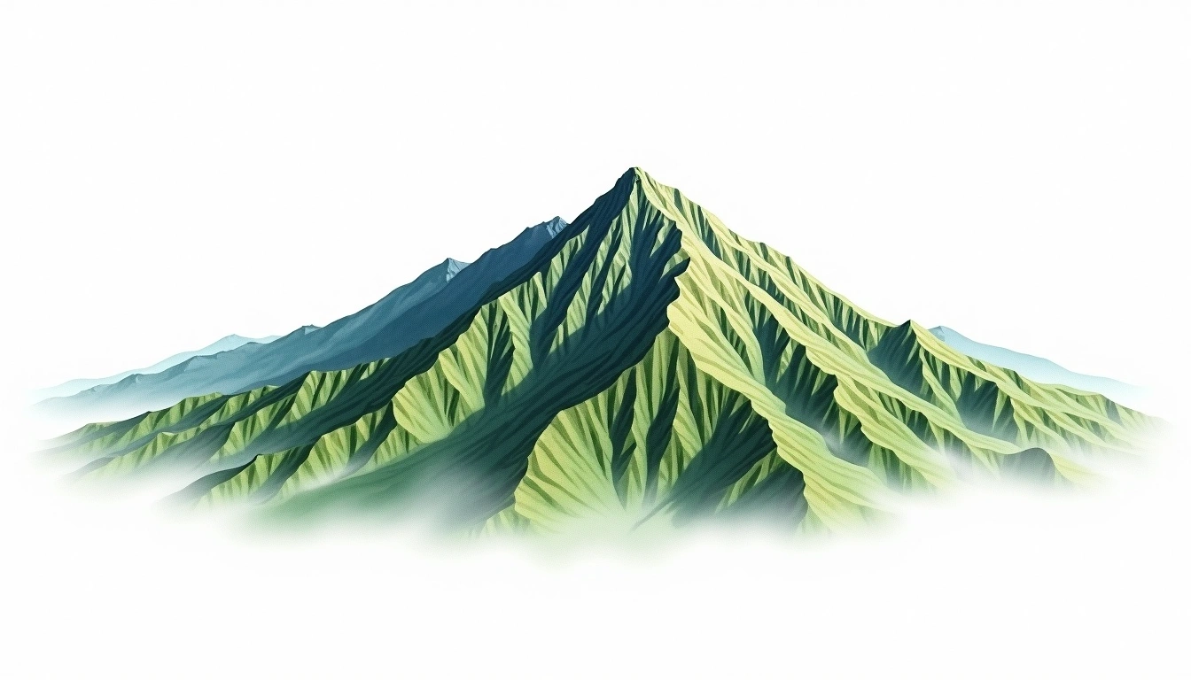 Hwangjangsan — 1,077m — South Korea — watercolor illustration