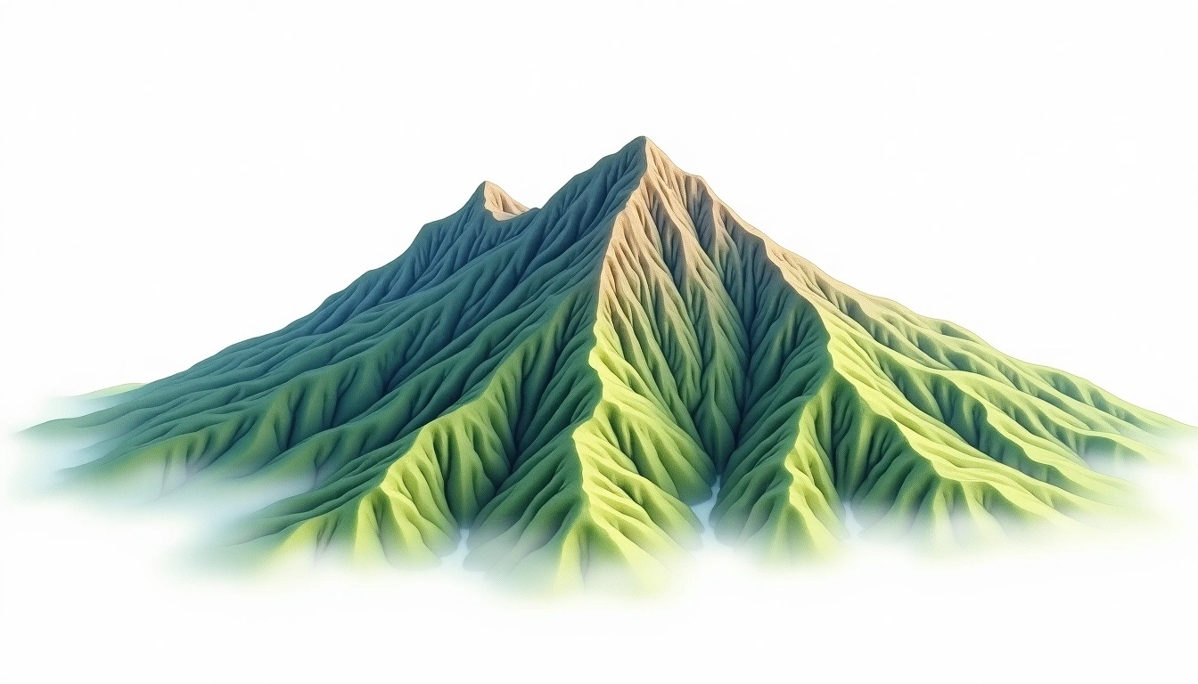 Hwangmaesan — 1,108m — South Korea — watercolor illustration