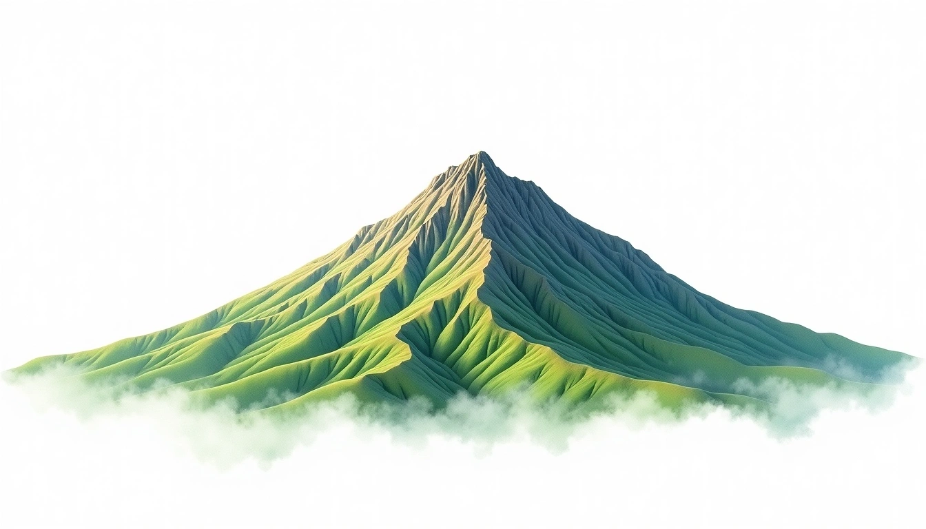 Ibuki-yama — 1,377m — Japan — watercolor illustration