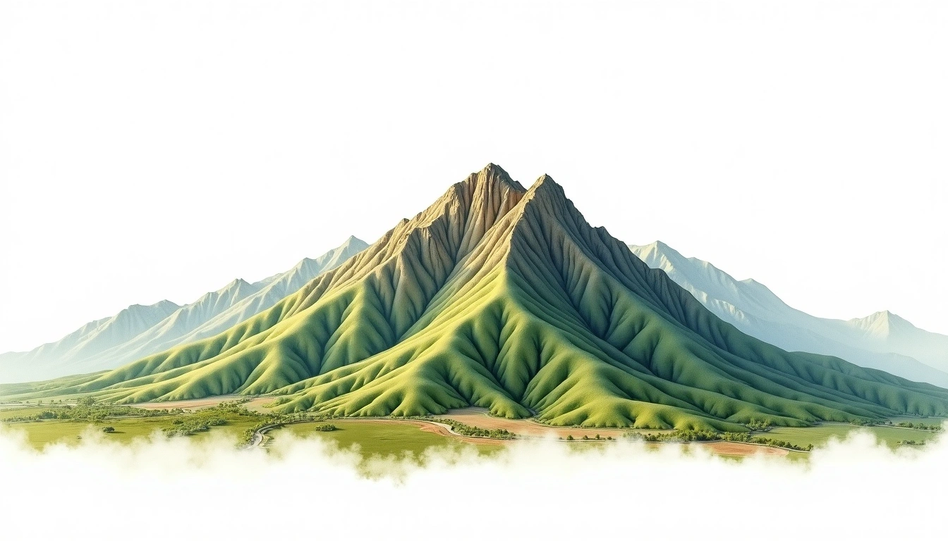 Aïr Mountains Idoukal-n-Taghès — 2,022m — Niger — watercolor illustration