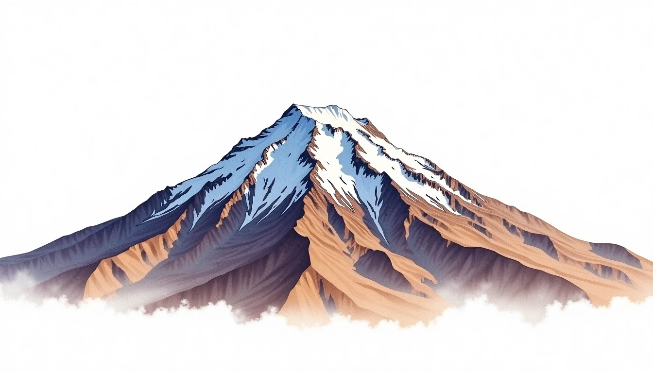 Illimani — 6,438m — Bolivia — watercolor illustration