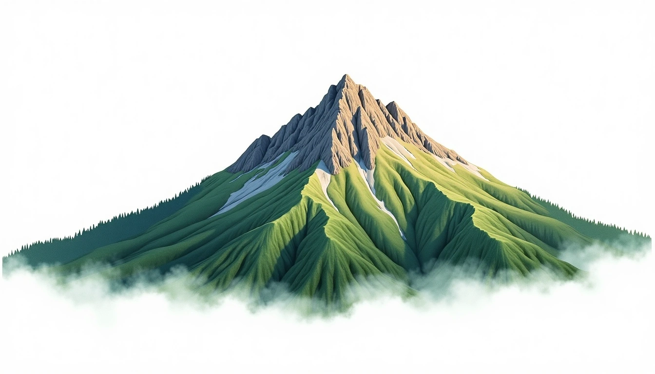 Ineu Peak — 2,279m — Romania — watercolor illustration