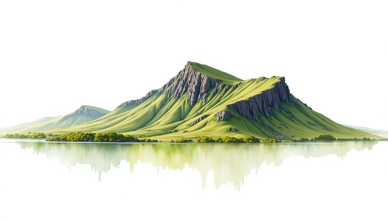 Ingleborough — 723m — United Kingdom — watercolor illustration