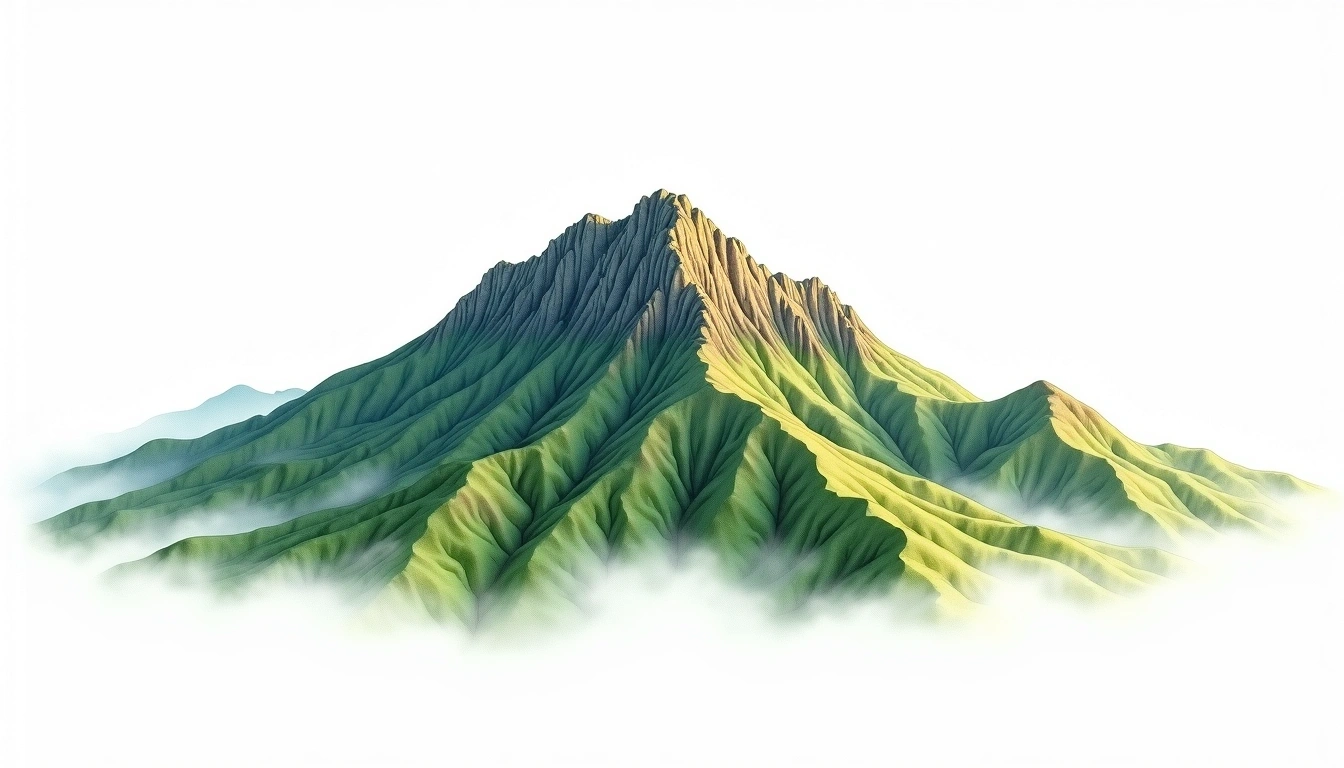 Inwangsan — 338m — South Korea — watercolor illustration