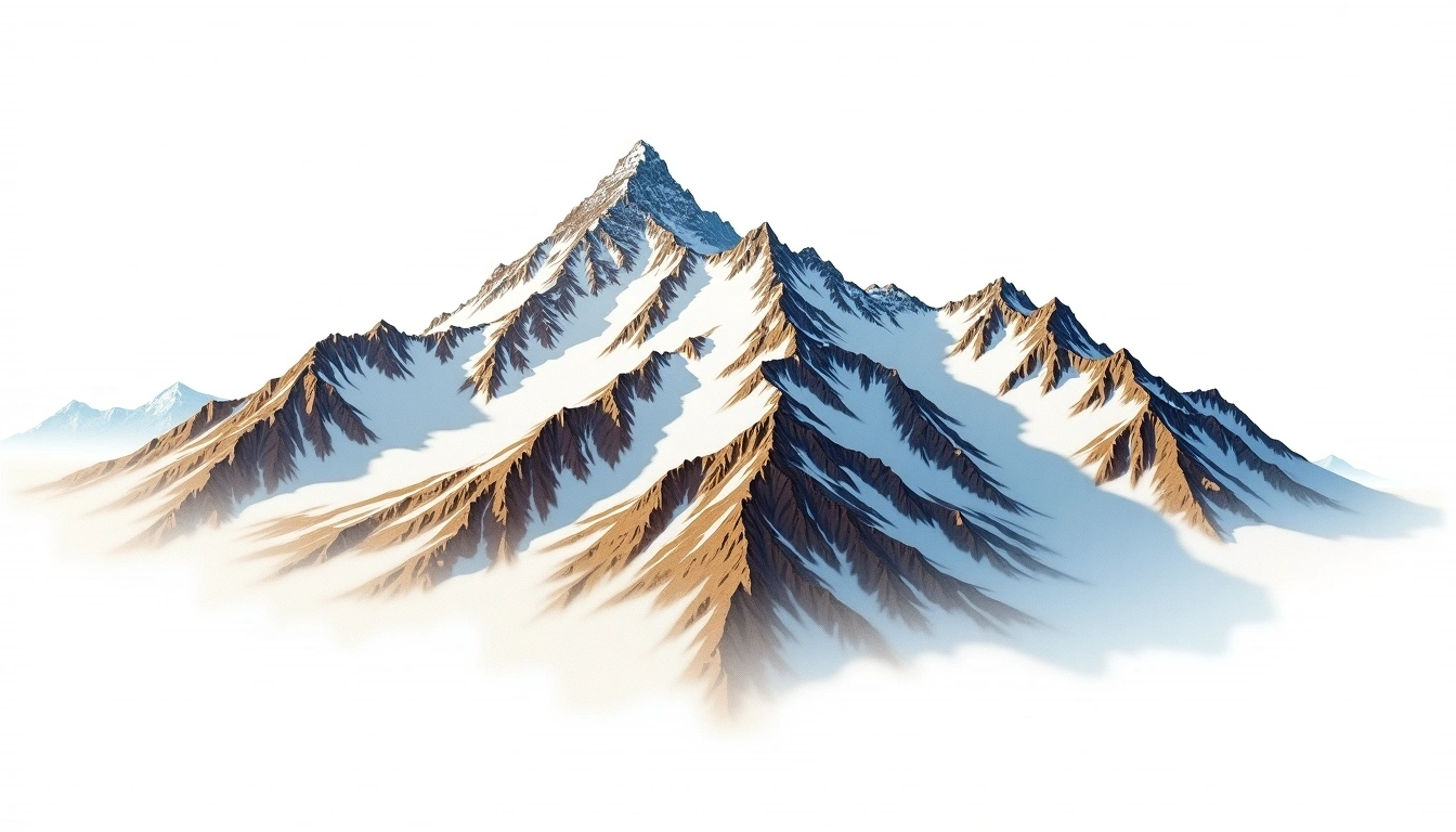 Iowa Peak — 4,264m — United States — watercolor illustration