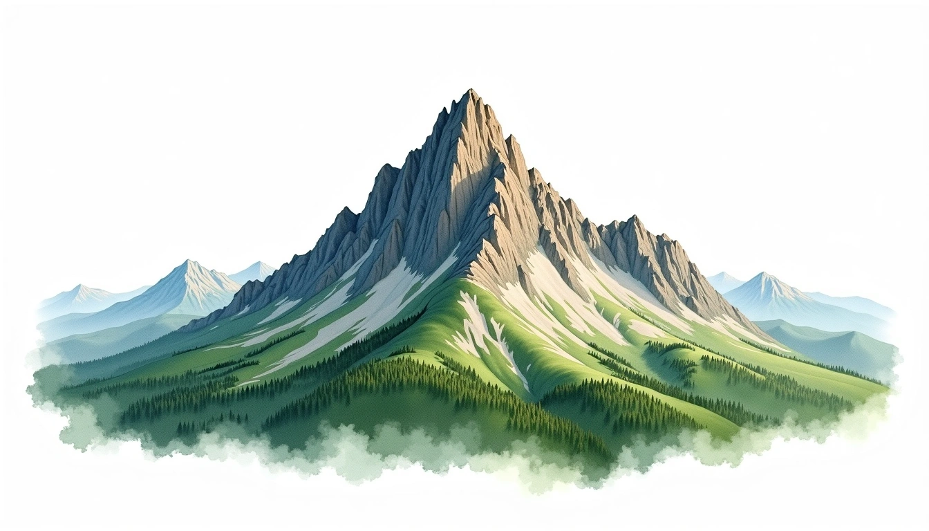 Iroquois Peak — 1,518m — United States — watercolor illustration