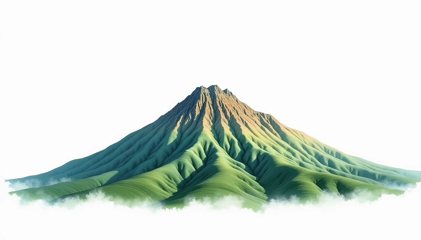 Ishizuchi-san — 1,982m — Japan — watercolor illustration