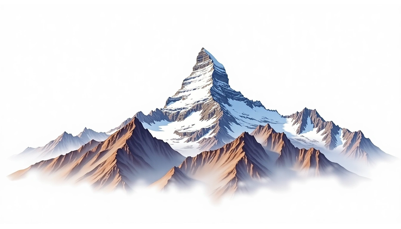 Island Peak — 6,189m — Nepal — watercolor illustration