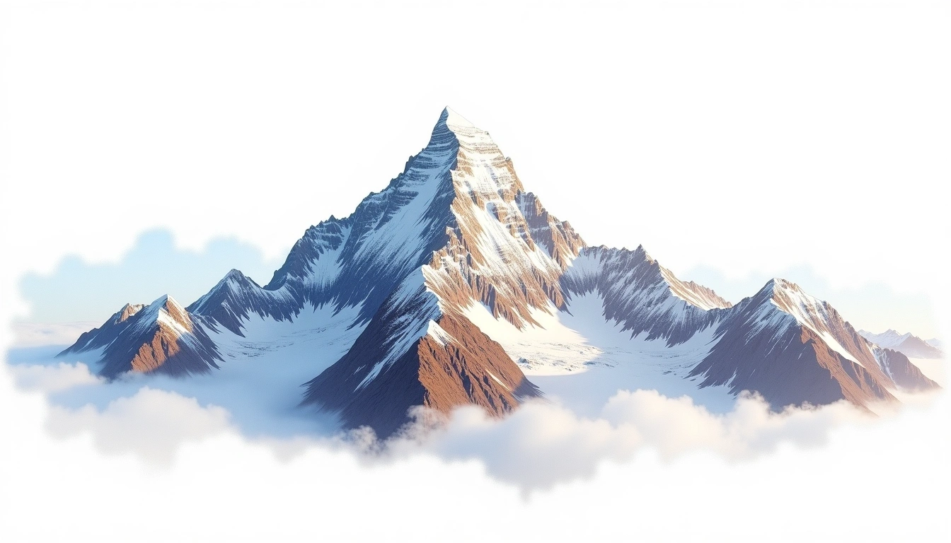 Ismoil Somoni Peak — 7,495m — Tajikistan — watercolor illustration
