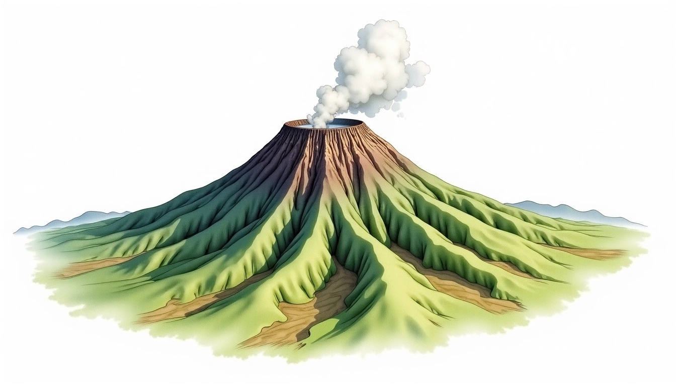 Jabel Marra — 3,042m — Sudan — watercolor illustration