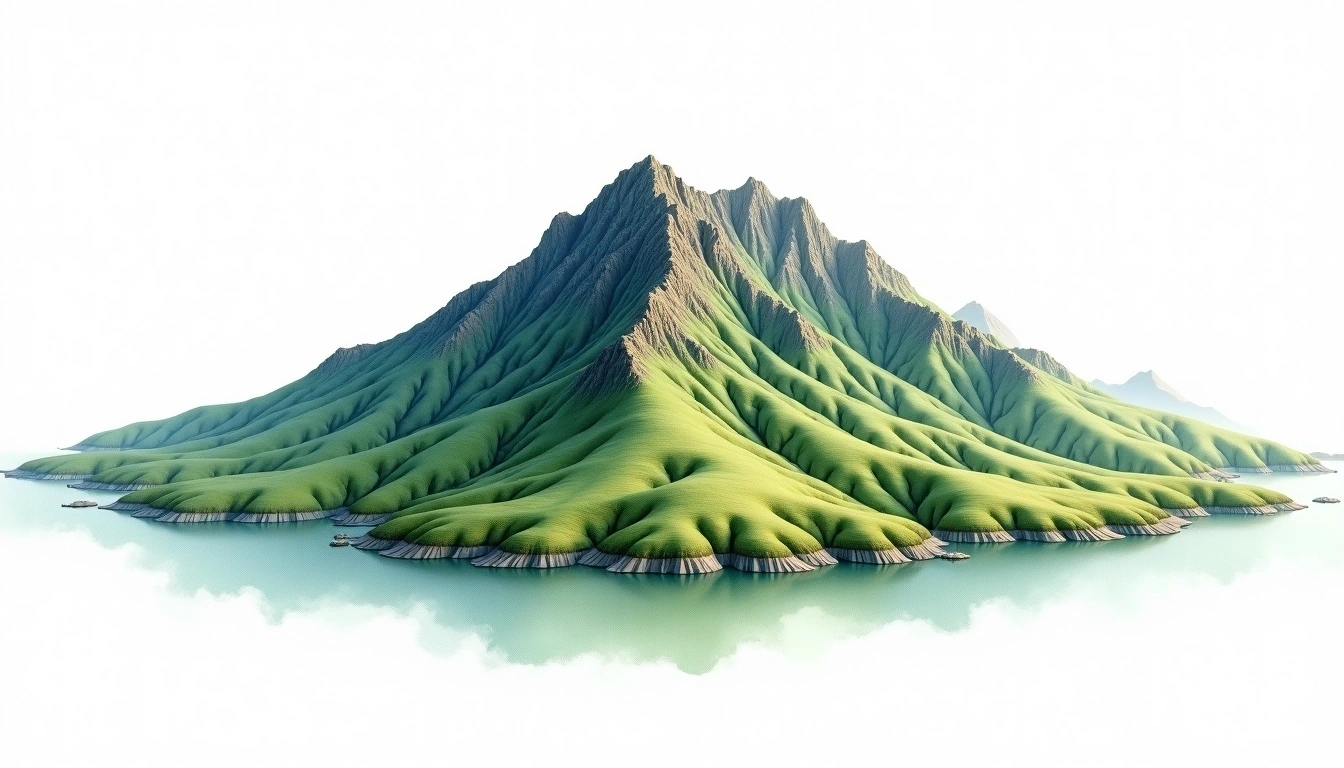 Jaeyaksan — 1,189m — South Korea — watercolor illustration