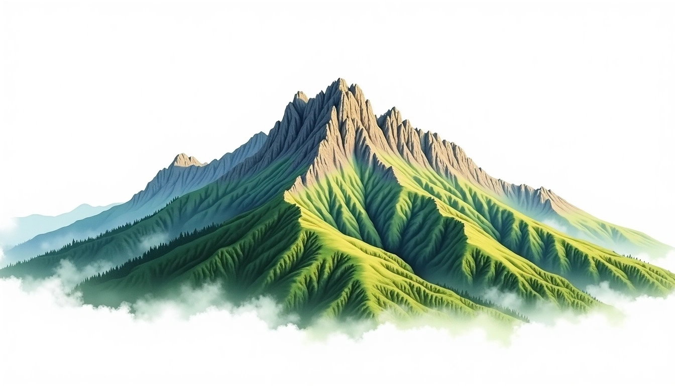 Jalovec — 2,645m — Slovenia — watercolor illustration