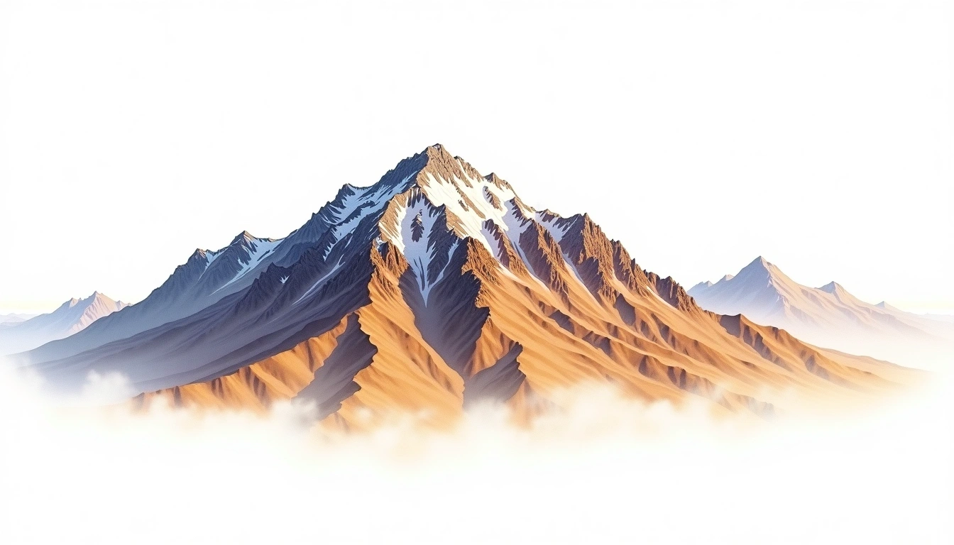 Jbel Bou Naceur — 3,340m — Morocco — watercolor illustration