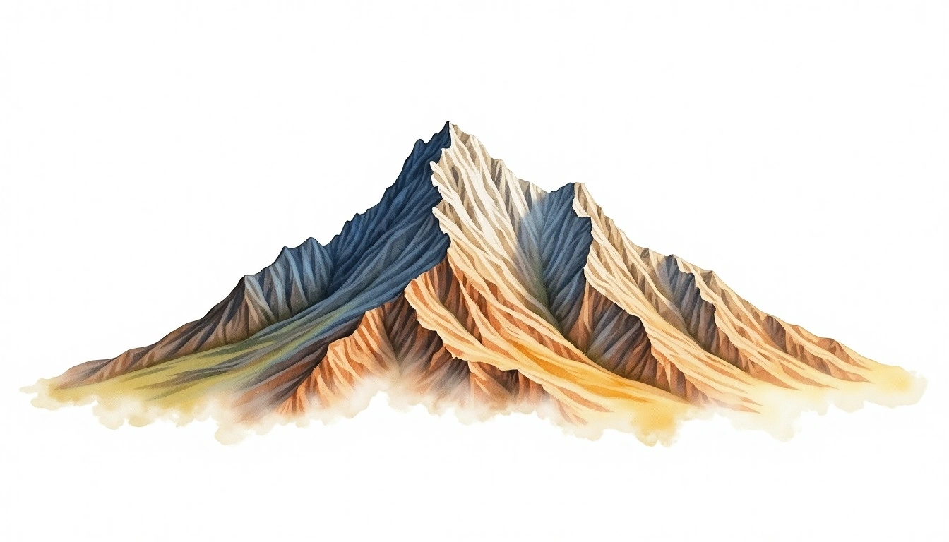 Jbel Tichki — 3,753m — Morocco — watercolor illustration