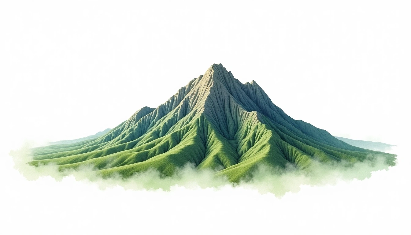 Jeoksangsan — 1,034m — South Korea — watercolor illustration
