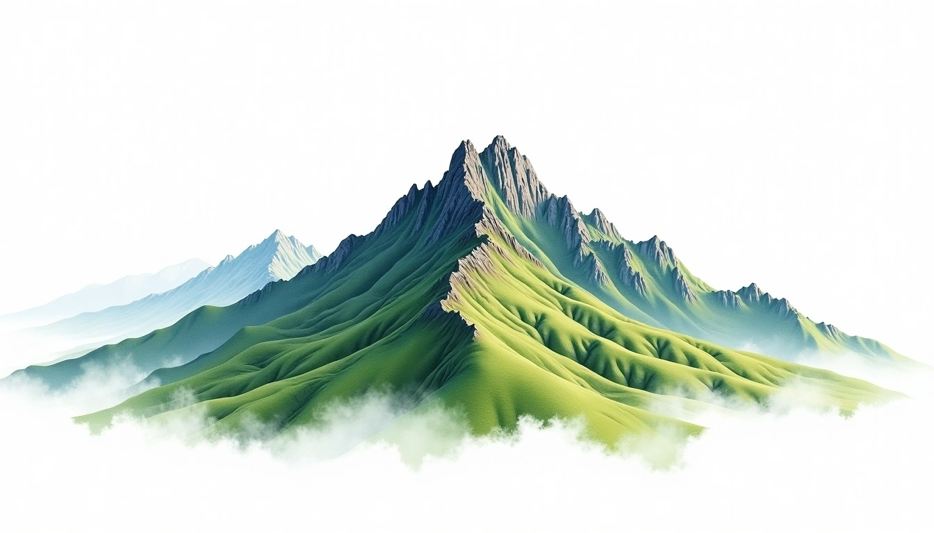 Jiali Shan — 3,112m — Taiwan — watercolor illustration