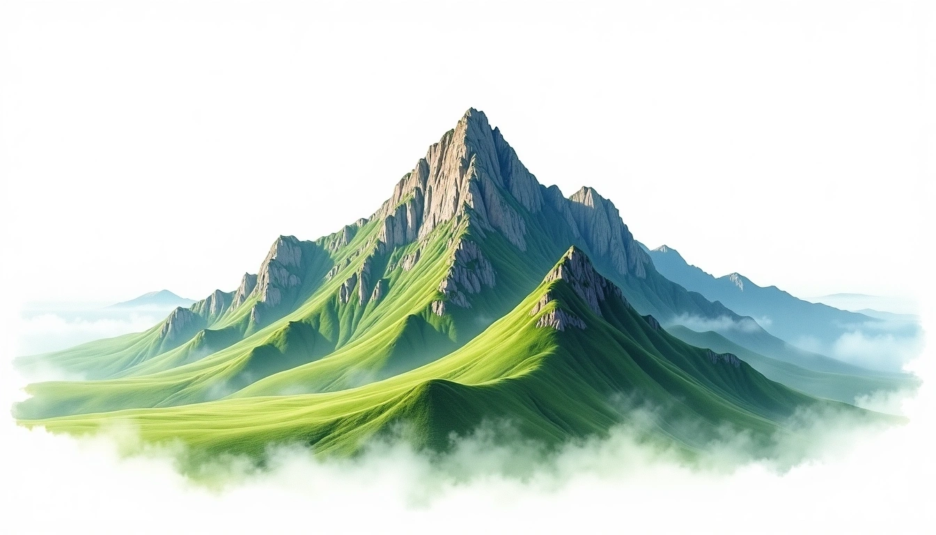 Jiayang Shan — 3,314m — Taiwan — watercolor illustration