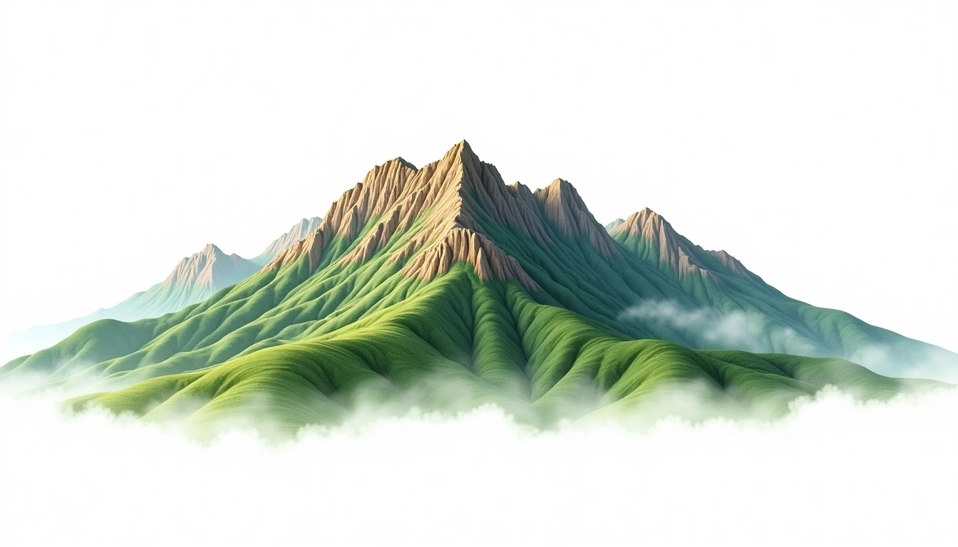 Jogyesan — 884m — South Korea — watercolor illustration