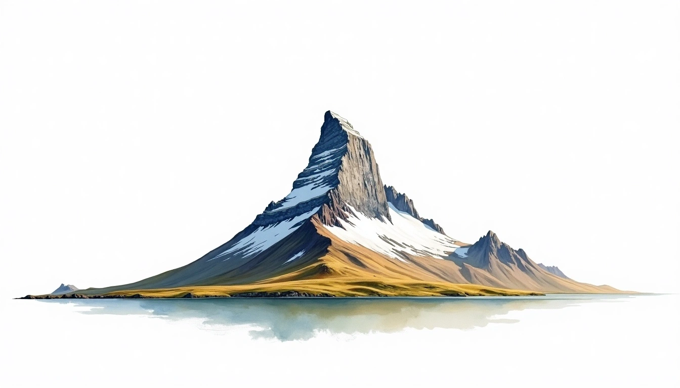 Jøkulkyrkja — 3,148m — Antarctica — watercolor illustration