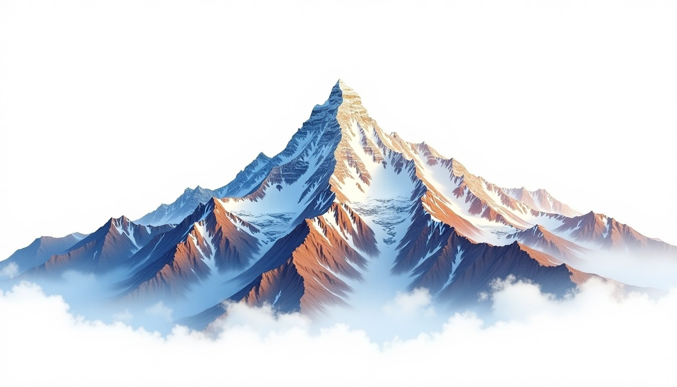 Jomolhari — 7,326m — Bhutan — watercolor illustration