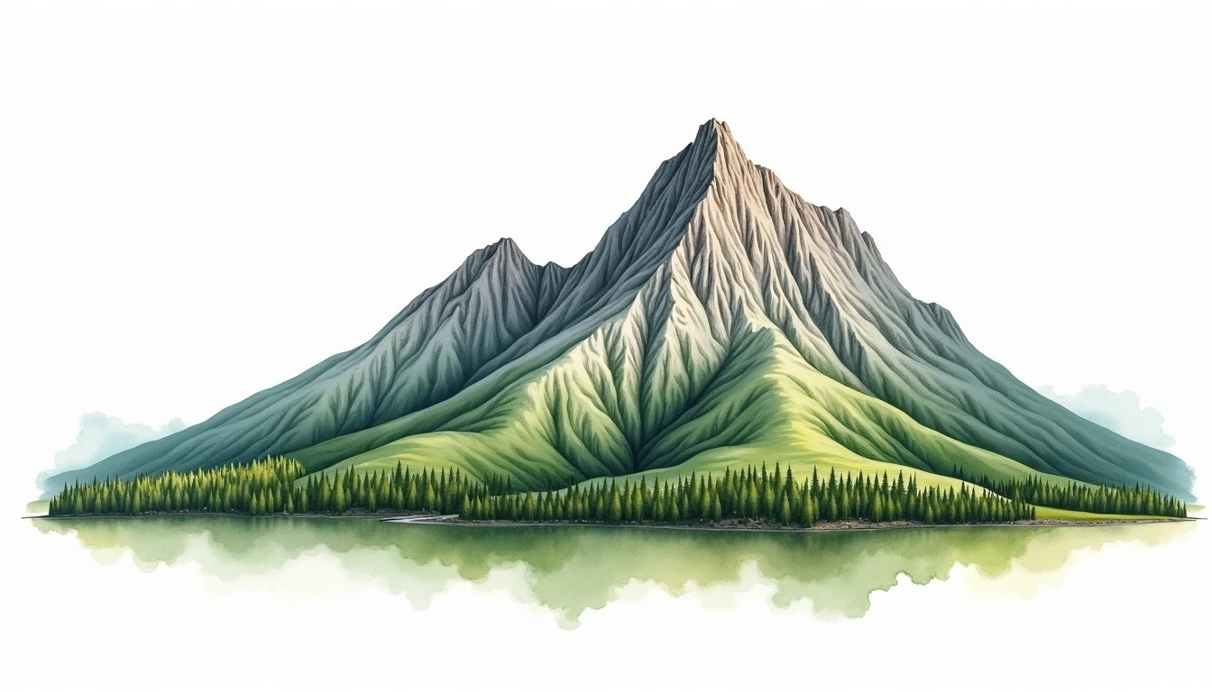 Jonendake — 2,857m — Japan — watercolor illustration