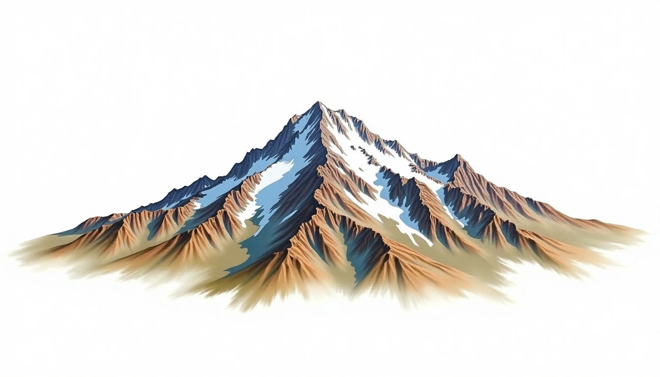 Jones Mountain — 4,267m — United States — watercolor illustration