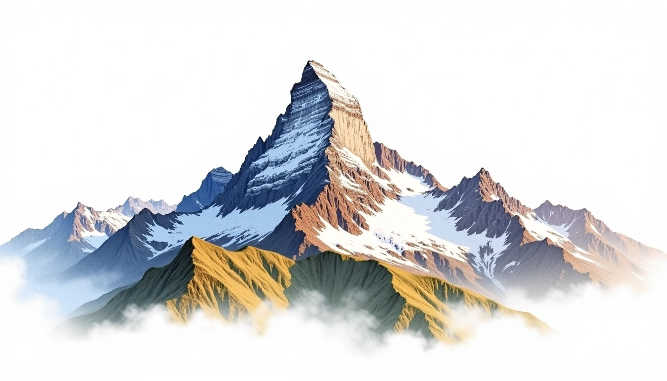 Jungfrau — 4,158m — Switzerland — watercolor illustration