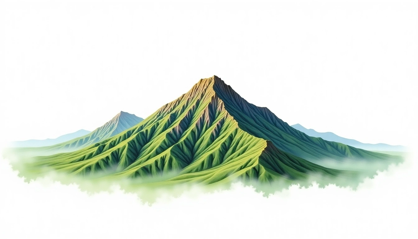 Juwangsan — 721m — South Korea — watercolor illustration