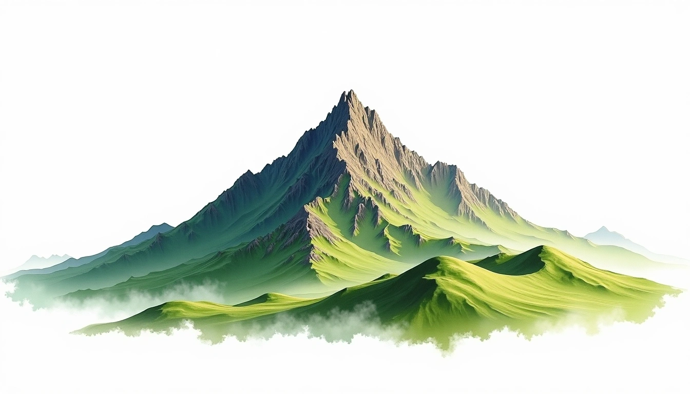 Kalaye Shan — 3,133m — Taiwan — watercolor illustration