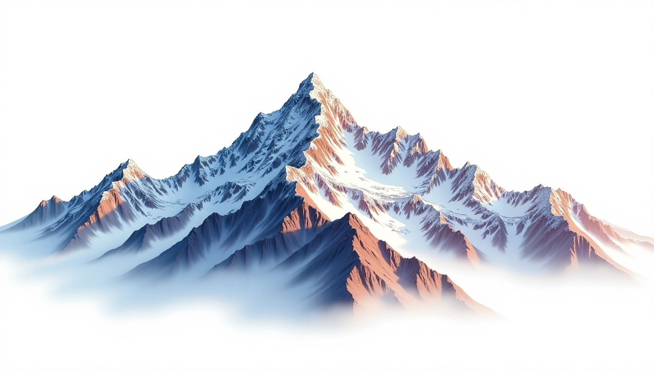 Kang Guru — 6,981m — Nepal — watercolor illustration