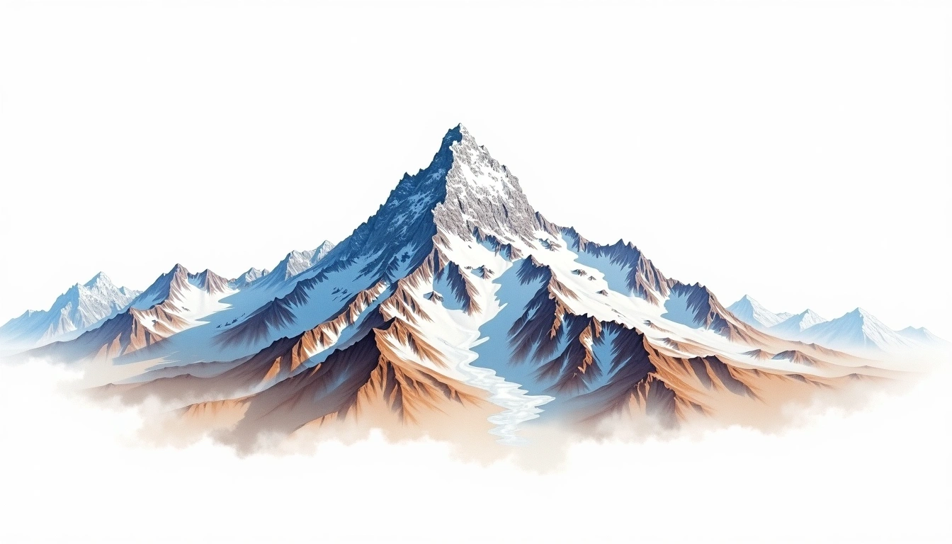 Kangrinboqe — 6,638m — China — watercolor illustration