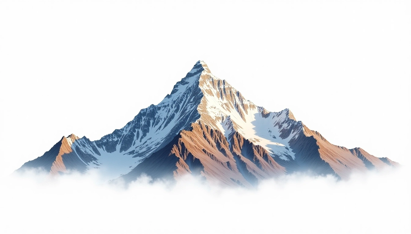 Kangto — 6,950m — India — watercolor illustration