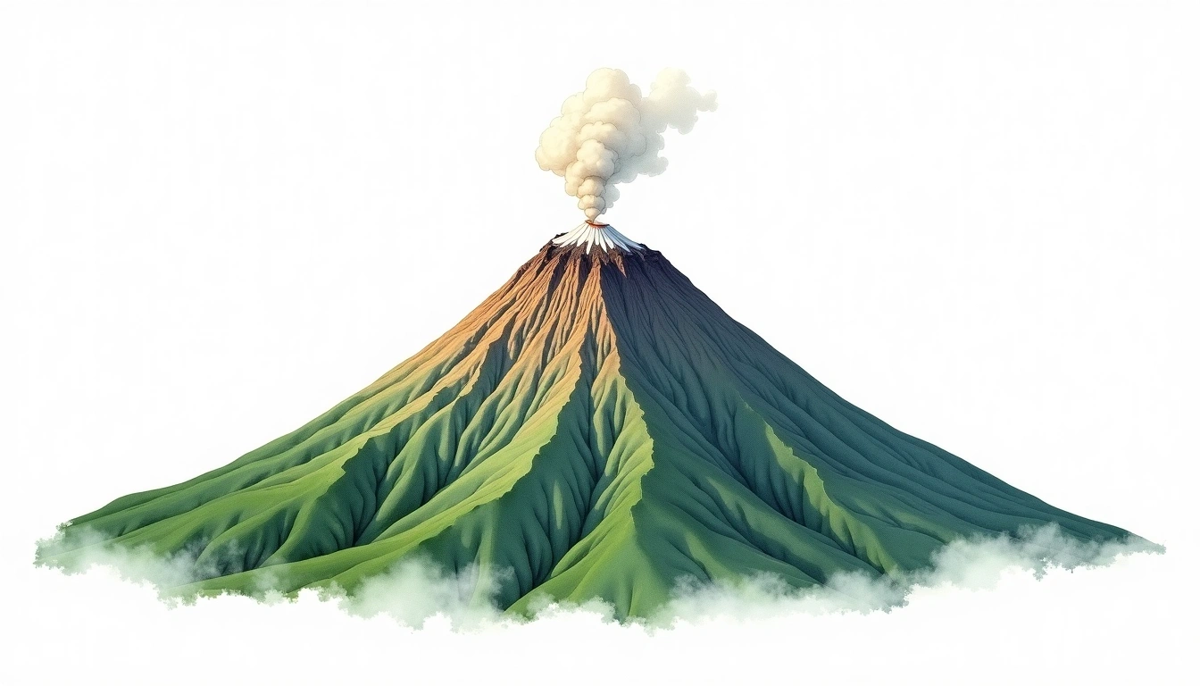 Karakuni-dake — 1,700m — Japan — watercolor illustration