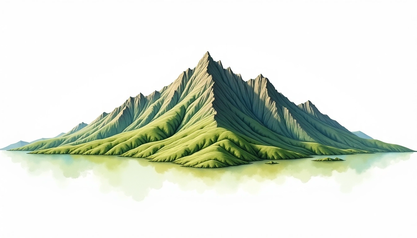 Karisa Hills — 400m — Kenya — watercolor illustration