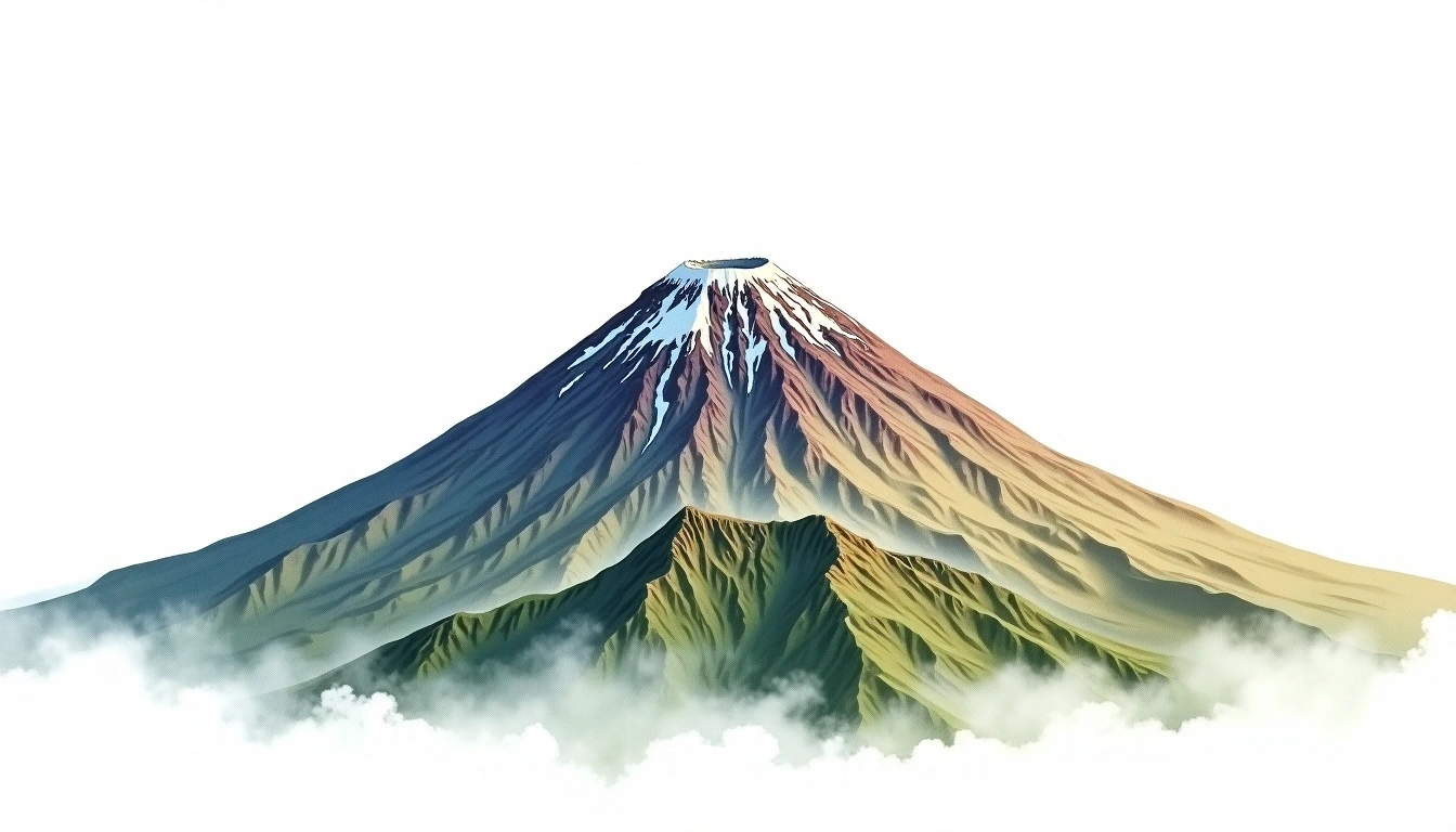 Karisimbi — 4,507m — DR Congo — watercolor illustration