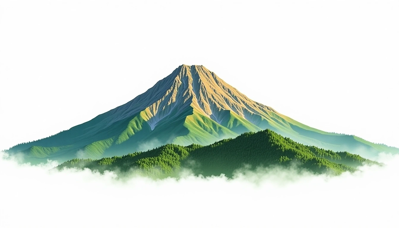 Kasa-ga-take — 2,898m — Japan — watercolor illustration