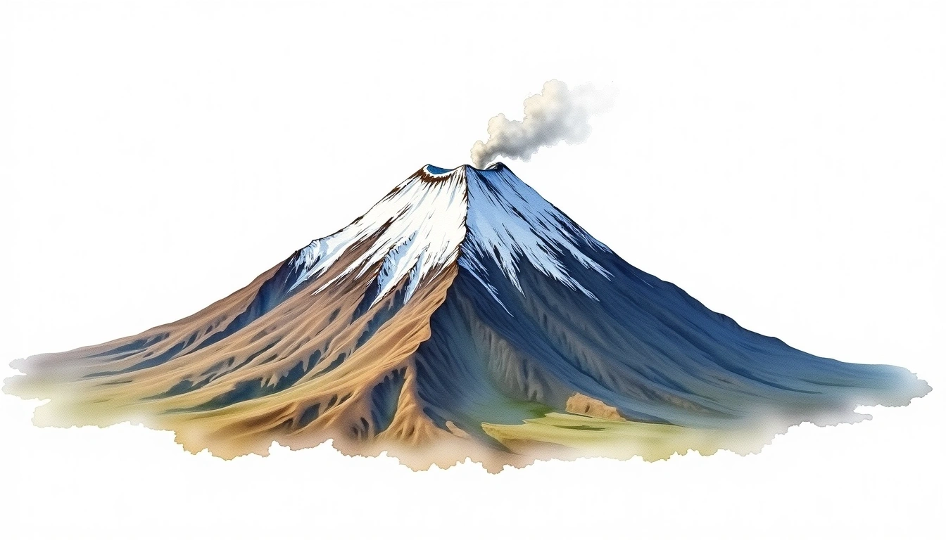 Katla — 1,512m — Iceland — watercolor illustration