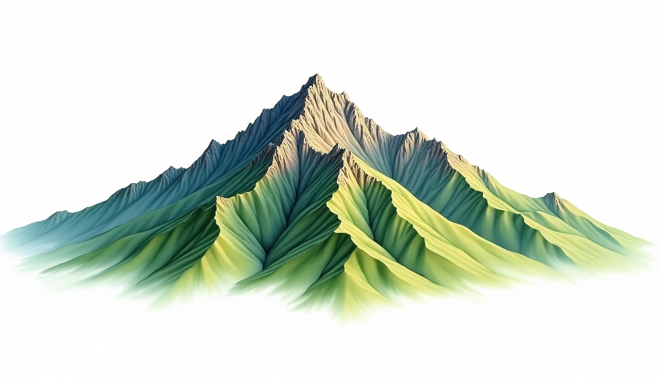 Kaxipanan Shan — 3,276m — Taiwan — watercolor illustration