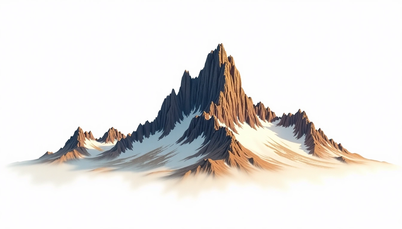 Kerlingarfjoll — 1,477m — Iceland — watercolor illustration